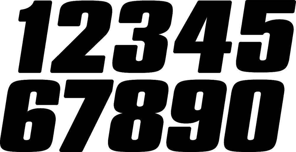 Dirt Digit Competition Stick-on Numbers